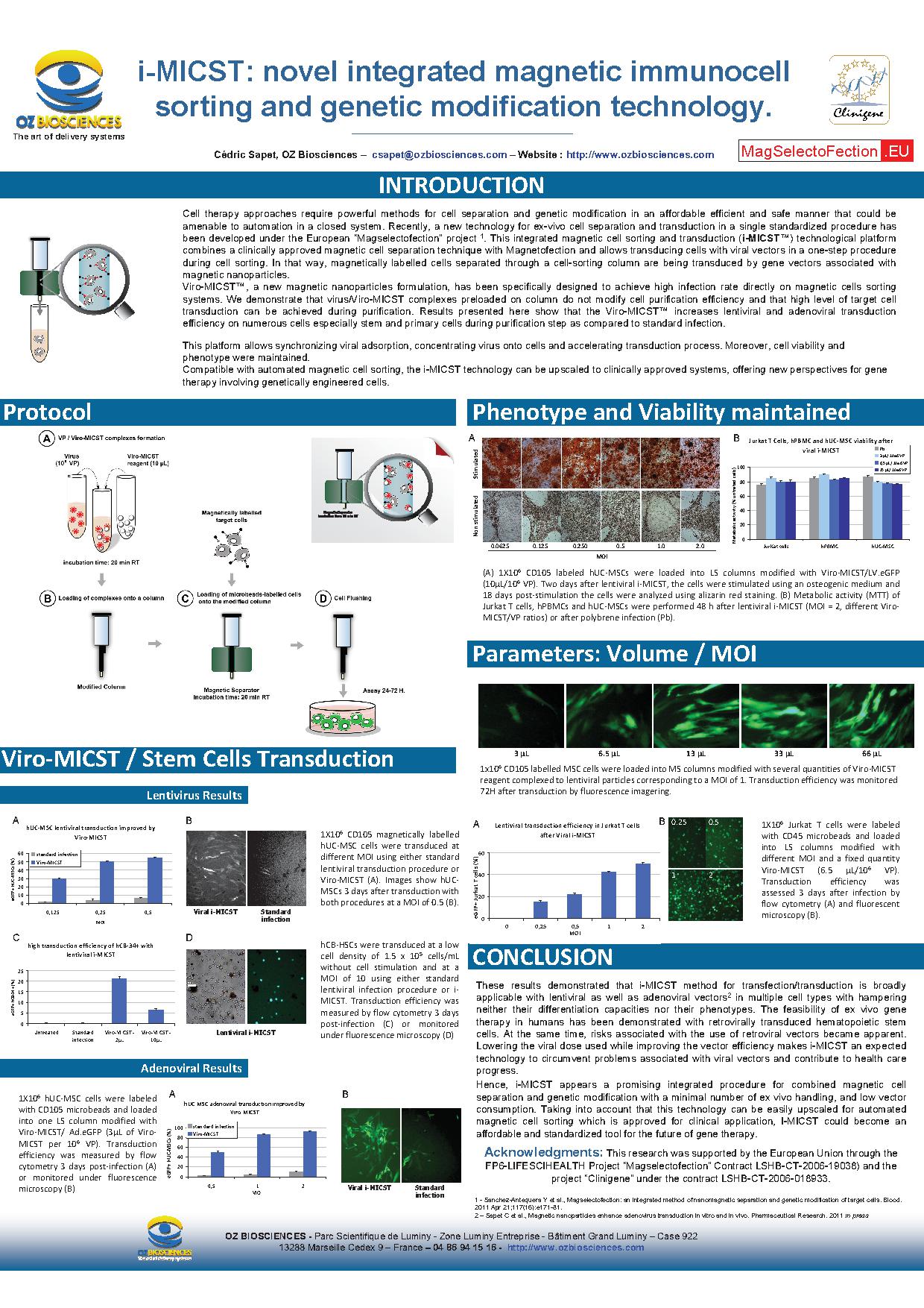 i-MICST: novel integrated magnetic immunocell sorting and genetic modification technology